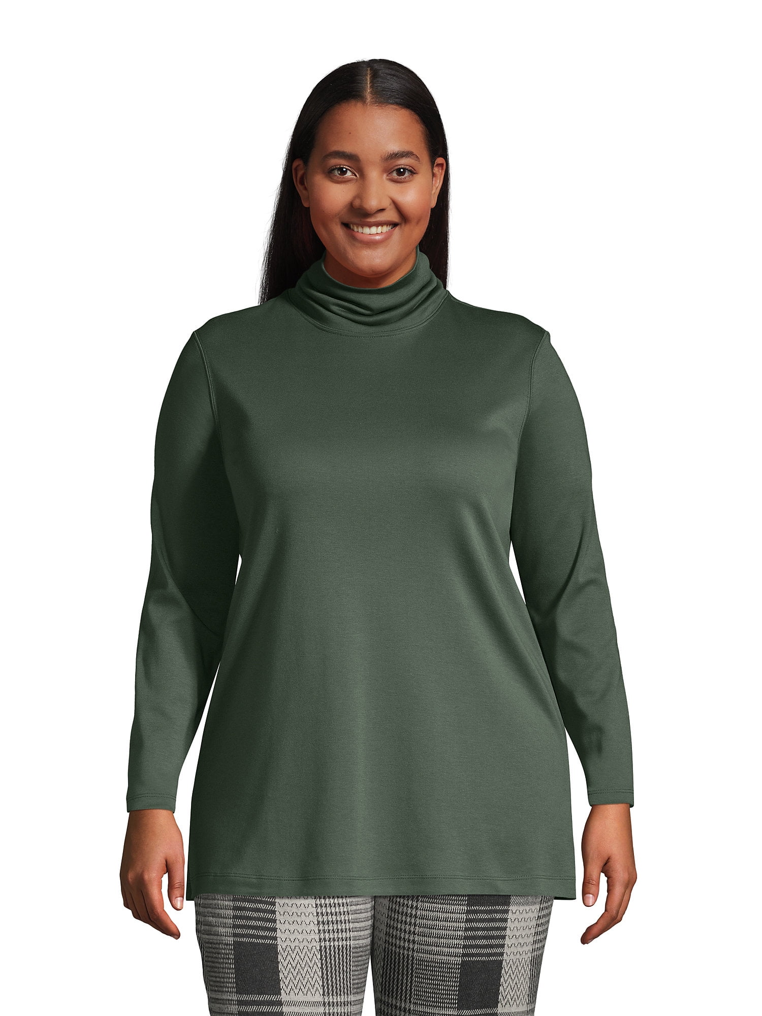 Lands' End Women's Plus Size Supima Cotton Turtleneck Tunic