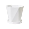 thumbnail image 3 of Hvmvliv Flower Pot Thickened Large Plastic Flower Pot for Balcony Household - 15.5x14.5cm Plant Planting Potted with Saucer and Drainage Holes White, 3 of 6