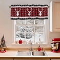 thumbnail image 2 of Valances for Windows Christmas Elk Rod Pocket Cafe Window Treatments Valance Curtains for Kitchen Bathroom Laundry Basement Windows 42"x18", 2 of 7