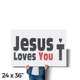 thumbnail image 4 of Jesus Loves You Vinyl Decal 24 Inch x 36 Inch Weatherproof Heavy-Duty Adhesive Backing | Christian Faith, Inspirational Message, Eye-Catching Design | Made in USA, 4 of 6