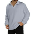 thumbnail image 2 of Havenx Long Sleeve Polo Shirts for Men Henley V Neck Knit Polo Shirts 2025 Lightweight Ribbed Pullover Sweater,Light Gray S, 2 of 8
