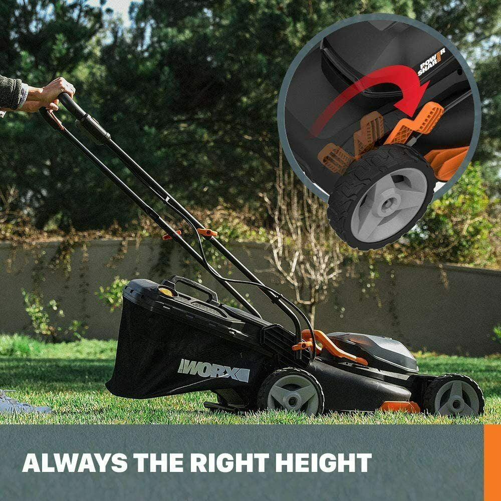 Worx WG911 40V Power Share Lawn Mower and 20V Grass Trimmer Combo Kit Battery and Charger Included