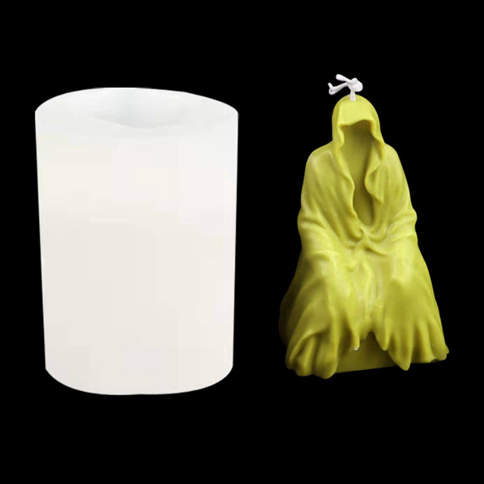 HannLk Silicone Mold Ghost Waiter Meditating Candle Mold Cake Decorating Soap Mould