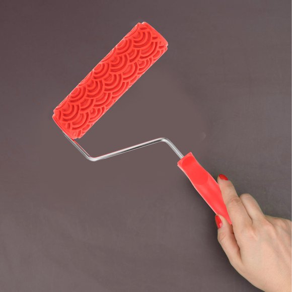 OUNONA Rodillo De Pintura Con Mango Ergonómico Para Relieves En Paredes Color