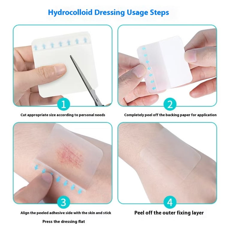 Hydrocolloid Roll for Wound Care, Extra Large Hydrocolloid Patch Bandages  with Self-Adhesive, Ultra Absorbent, Flexible & Waterproof, DIY Size Shape  First Aid Kit - Walmart.com
