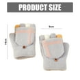 thumbnail image 2 of Guantes de lana con aislamiento térmico sin dedos para mensajes de texto para mujeres y hombres, cálidos y convertibles de punto con solapa Fäustlinge, 2 of 5
