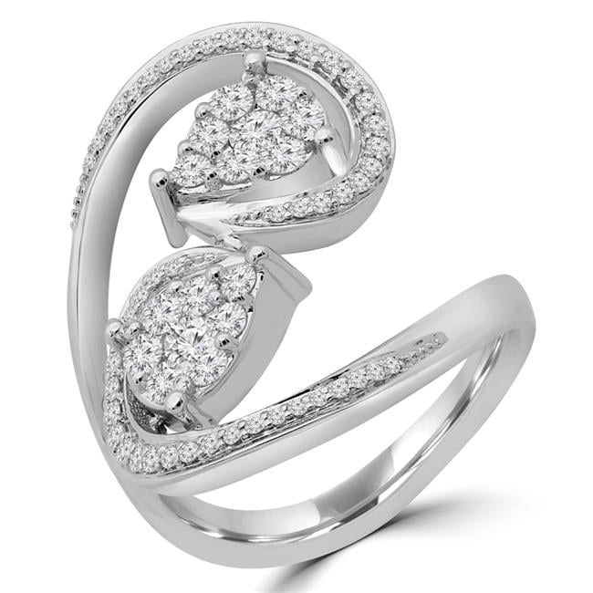 14k White Gold Over 2.20 Ct Round Cut Diamond Swirl Pendant Necklace For Women/'s