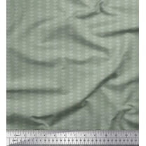 Soimoi polyester Crepe Fabric Stripe & Leaves Artistic Printed Fabric 1 Yard 52 Inch Wide
