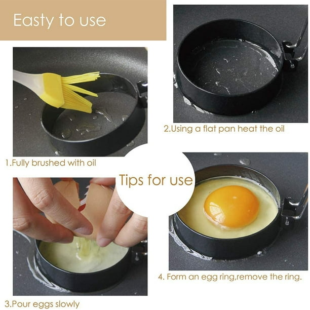 Sur La Table Nonstick Egg Rings, Set of 2, Black