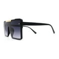 thumbnail image 3 of Mens Luxury Mod Rimless Block Lens Shield Oversize Sunglasses Black Smoke, 3 of 5