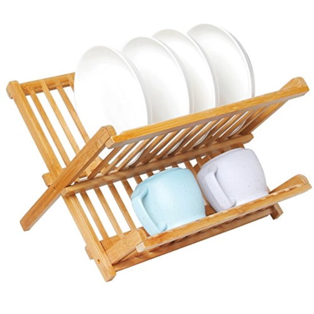 Holding Plate Holder Artmeer Collapsible Bamboo Dish Rack Cup Drying Strainer L0305 Holding Plate Holder Artmeer Collapsible Bamboo Dish Rack Cup Drying Strainer L0305