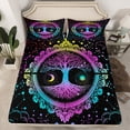 thumbnail image 2 of Homewish Teens Tree Of Life 3pcs Twin Sheet Sets,Bohemian Theme Twin Fitted Sheet,Gradient Universe Galaxy Breathable Flat Sheet,Lightweight Room Decor, 2 of 7