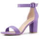 thumbnail image 1 of Sandalias De Tacón Alto Para Mujer Zapatilla Con Punta Abierta Correa De Tobillo Púrpura 43, 1 of 5