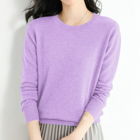 Hauaitttt Women's Casual Loose Fit Knitted Pullover Sweater Low Cut Round Neck Lightweight Top for Fall Winter Oversized Womens Sweaters Sweater for Winter Men Sweater Shirt Women's Pullover Five
