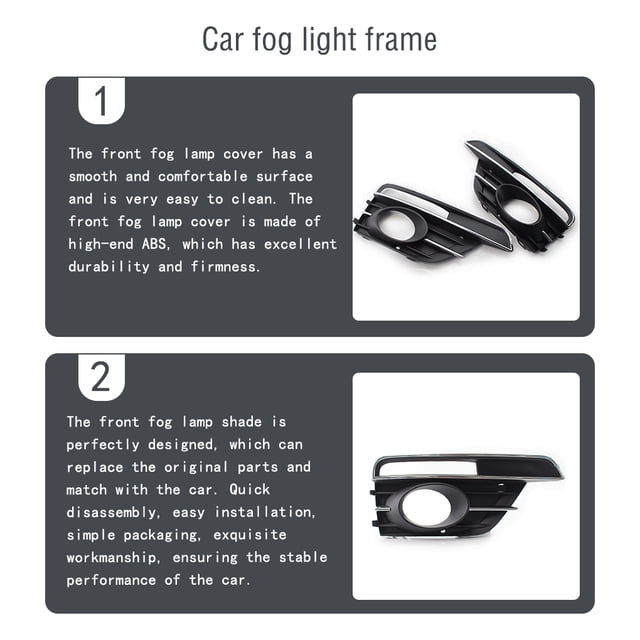 1 Pair Front Fog Light Classic Automotive Lighting Accessory Covers Car Lamp Frame Automotive Lighting Accessory Vehicular Equipment Replacement for Beetle 16-19 Right
