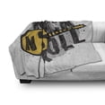 thumbnail image 2 of Rock and Roll Soft Flannel Fleece Throw Blanket, Sketchy Guitar in the Form of Skull, Cozy Plush for Indoor and Outdoor Use, 70" x 90", Grey Mustard Dark Grey, by Ambesonne, 2 of 5