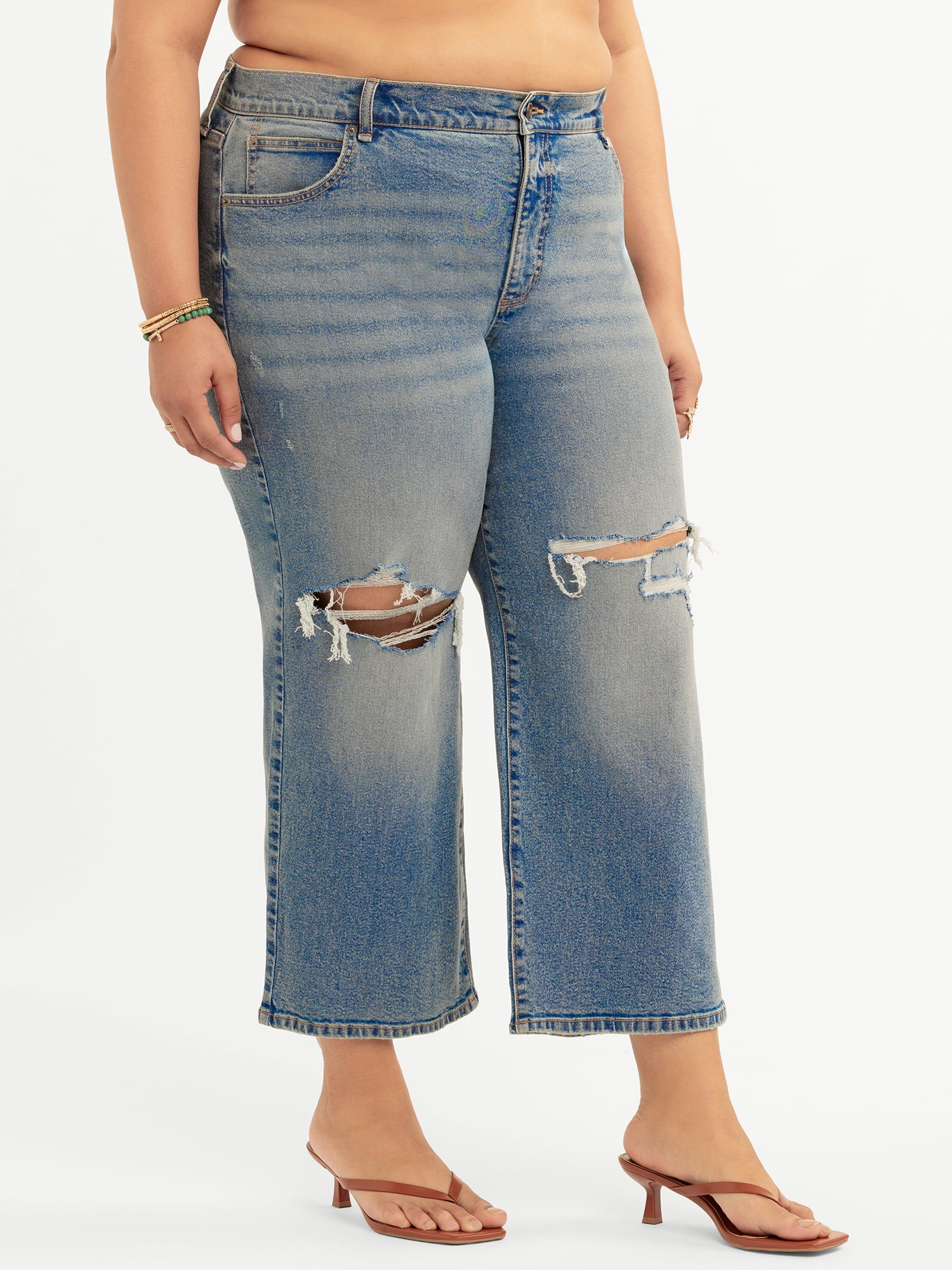 Jessica Simpson Women's Plus Buttercup Slouchy Boyfriend Jeans, Sizes 16W-24W