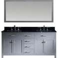 thumbnail image 3 of Virtu MD-2072-BGSQ-WH Caroline 72 Inch Double Bathroom Vanity Set In White, 3 of 3