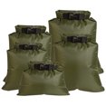 thumbnail image 1 of Lot de 5 Sacs Étanches Étanches pour Bateau Kayak Kayak Dérive Rafting Canoë Sac Pliable Portable Randonnée Natation Voyage Sac Vert Armée, 1 of 5