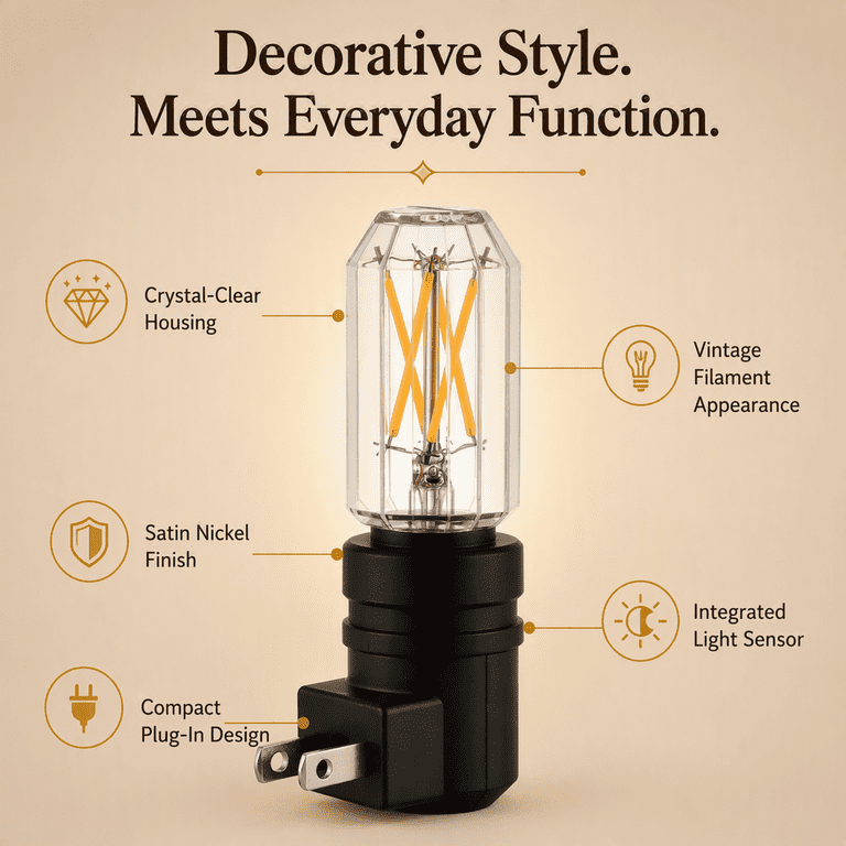 Better Homes & Gardens Vintage LED Night Lights, 2-Pack photo 4