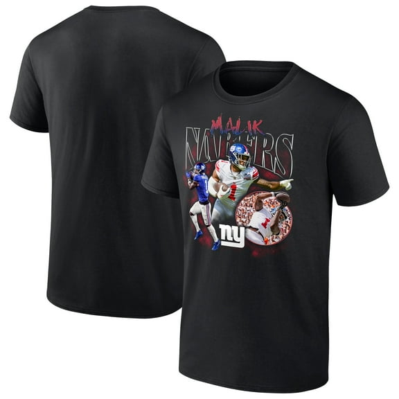 Men's Fanatics Malik Nabers Black New York Giants Notorious Player Graphic T-Shirt