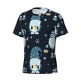 thumbnail image 5 of Vsdgher Gnome and Snowflakes Print Men's Dry Fit Mesh Athletic Shirts Moisture Wicking Tennis T-Shirt Tops, 5 of 9