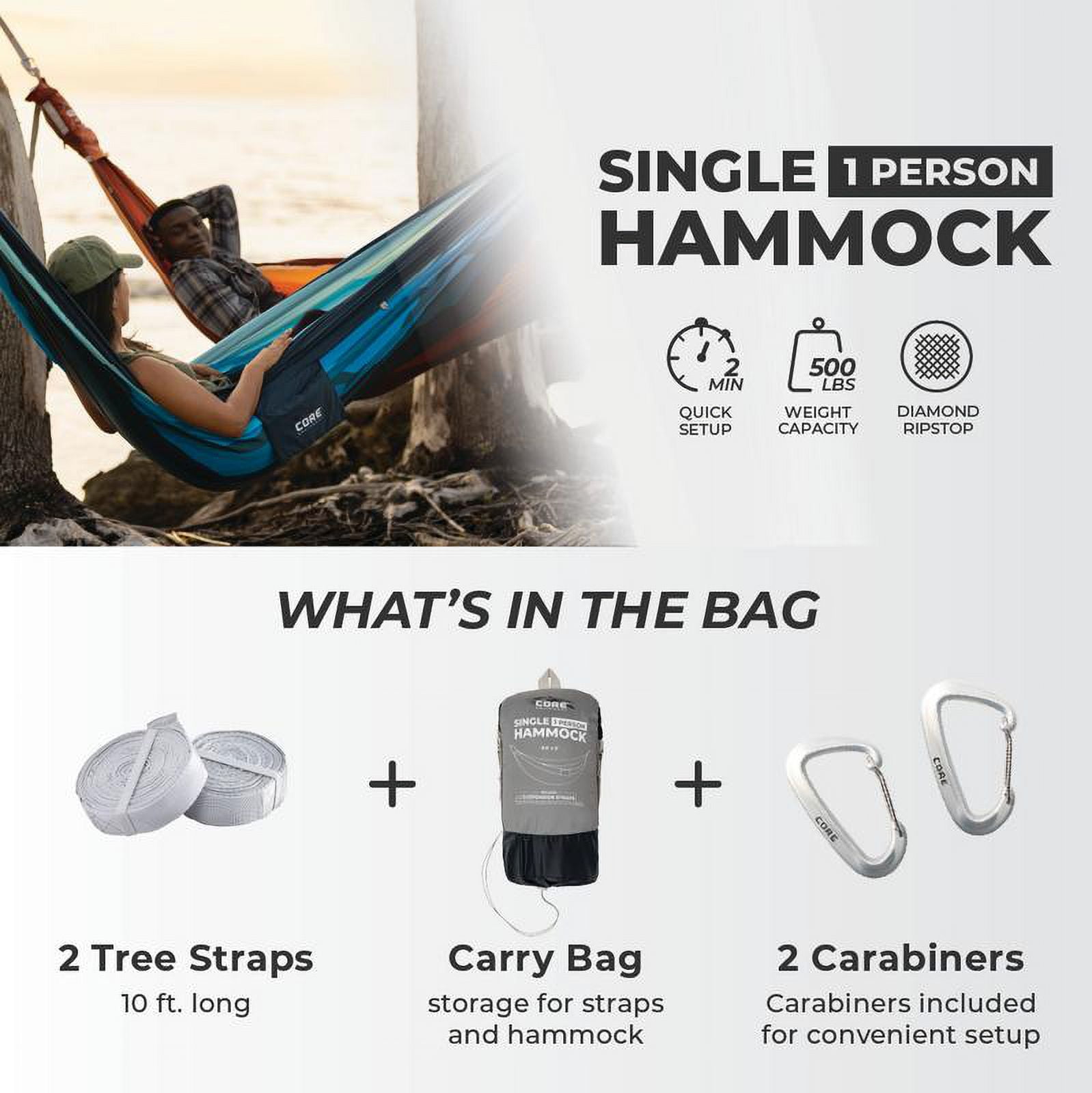 CORE Single Hammock - Dark Gray
