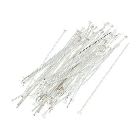 

50-Piece Head Pins 1.5-Inch Silver Plated