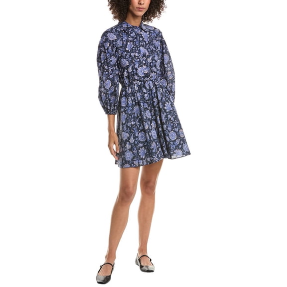 Derek Lam 10 Crosby womens Arbi Bracelet-Sleeve Shirtdress, 12, Navy