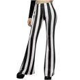 thumbnail image 1 of JUNWELL Pantalons Évasés pour Femmes Taille Haute Extensible Rayé Imprimé Pantalons Décontractés Confortables Longs Droits, 1 of 9