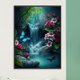 thumbnail image 4 of Pintura de diamante 5D DIY, kit de cascada de taladro redondo completo, decoración del hogar, artesanía, 30x40CM, 4 of 9