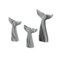 thumbnail image 6 of 9", 7", 6"H Gray Marble Tail Whale Sculpture, by DecMode (3 Count), 6 of 9