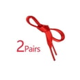 thumbnail image 3 of INSPIRE CHIC Unisex Solid Color Flat 0.4'' Wide Ribbon Shoelaces 2 Pairs 120cm/47.2" Red, 3 of 6
