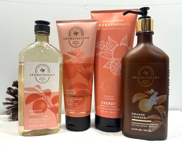 Bath & Body Works Aromatherapy Orange & Ginger Energy 4piece Set (Body