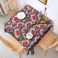 thumbnail image 2 of Green Red Footballs Pattern Square Tablecloth,Waterproof Square Table Cover,Wipeable Spillproof Washable Table Cover for Home Kitchen Party Decor 42"X42"(107x107cm), 2 of 6