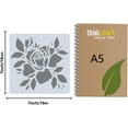 thumbnail image 2 of Rose Stencil Templates Large Flower Leaves Stencil Bloom Floral Pattern Reusable Square Plastic Painting Stencils Sign for Scrapbooking Card Making DIY Drawing Tool Home Decor 18x18cm DIY, 2 of 9
