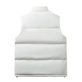 thumbnail image 3 of Dwelliawo Mens Puffer Vest Quilted Outerwear Lightweight Loose Down Stand Collar Vests Casual Winter Thick Coats Outdoor Hiking Coat White L, 3 of 3