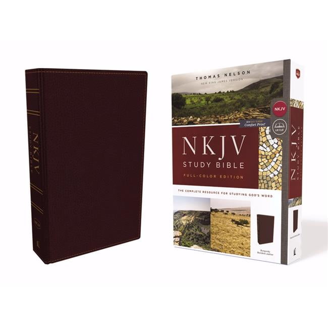Nelson Bibles NKJV Study Bible FullColor Comfort Print, Burgundy