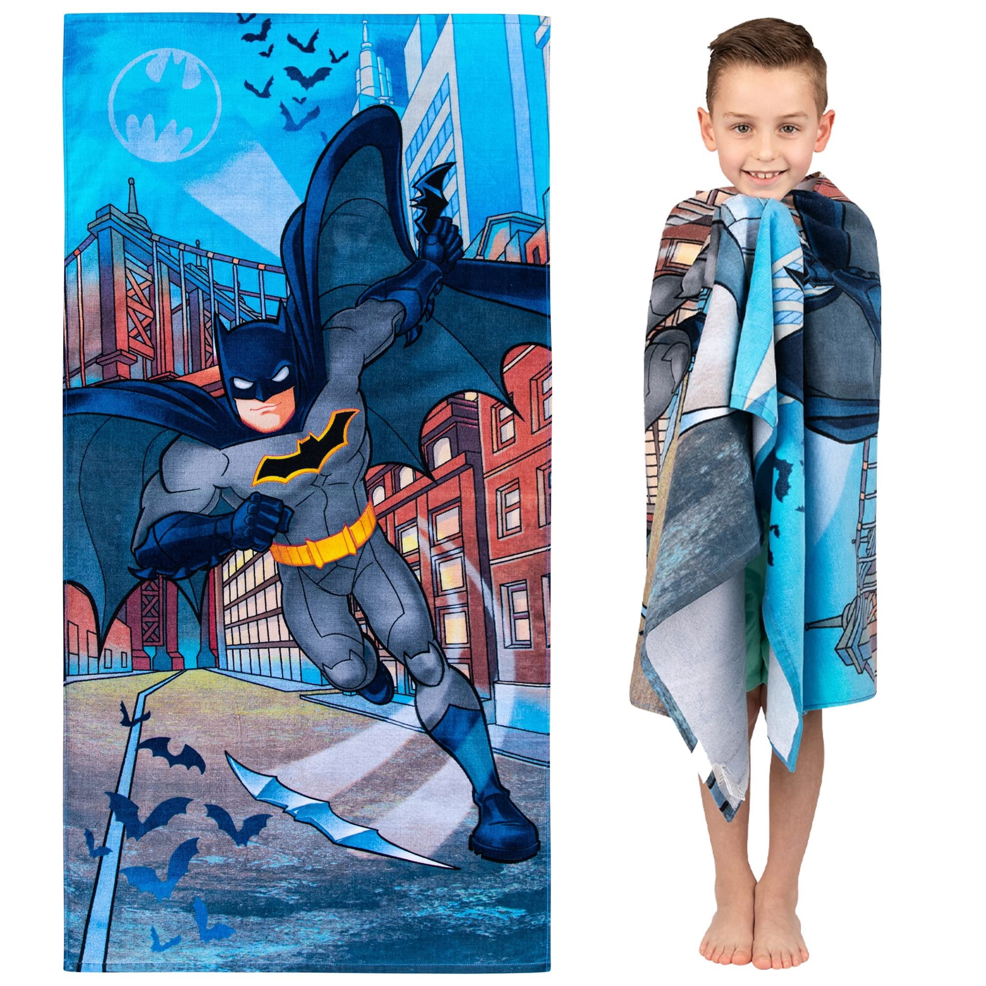 Franco Kids Super Soft Cotton Bath/Pool/Beach Batman Towel, 58 in x 28 in,