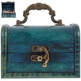 thumbnail image 1 of Miangastore Retro Wooden Jewelry Box With Lock Handheld Storage Case For Necklaces Earrings Groomsmen Proposal Box Decor, 1 of 9