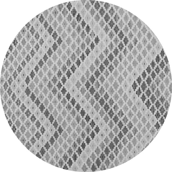 Ahgly Company Indoor Round Abstract Gray Contemporary Area Rugs, 3' Round