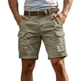 thumbnail image 2 of CCRFTGI Men's Casual Cargo Shorts Hiking Shorts Summer Work Belt Shorts with Multi Pockets Light Green L, 2 of 6
