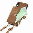 thumbnail image 3 of ELEHOLD iPhone XS Max Crossbody Wallet Case, Zipper PU Leather Phone Case with Card Holder Wrist Strap Purse Cover for iPhone XS Max,Brown, 3 of 7