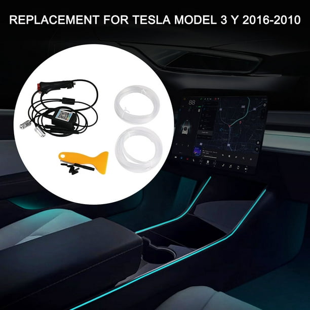 Éclairage intérieur de voiture, remplacement des tubes de lumière ambiante  au néon pour Tesla modèle 3 Y 2016-2010, avec contrôle APP, kits  d'éclairage ambiant, fonction active sonore 