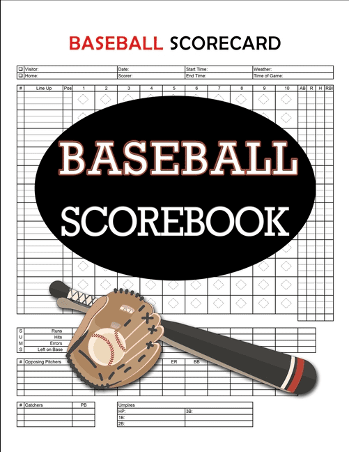 Baseball Scorecard, Baseball Scorebook 100 Pages Baseball Score Sheet, Baseball Scorekeeper