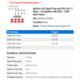 thumbnail image 2 of Ignition Coil Spark Plug and Wire Set 17 Piece - Compatible with 2007 - 2008 GMC Yukon, 2 of 2