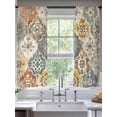 thumbnail image 2 of Vintage Boho Sheer Curtains 63 Inch Length 2 Panels Set, Chic Farmhouse Neutral Morocco Geometric Voile Window Treatment Rod Pocket Curtains Sheers Drapes for Bedroom/Living Room/Kitchen 52x"63"x2, 2 of 7