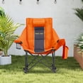 thumbnail image 6 of HARIPUL Oversized Rocking Camping Chair for Adults, 400lbs Heavy Duty Outdoor Rocker Chair with Cup Holder & Headrest, Foldable Portable Camp Chair for Beach Backyard Patio, 600D Fabric Orange, 6 of 9
