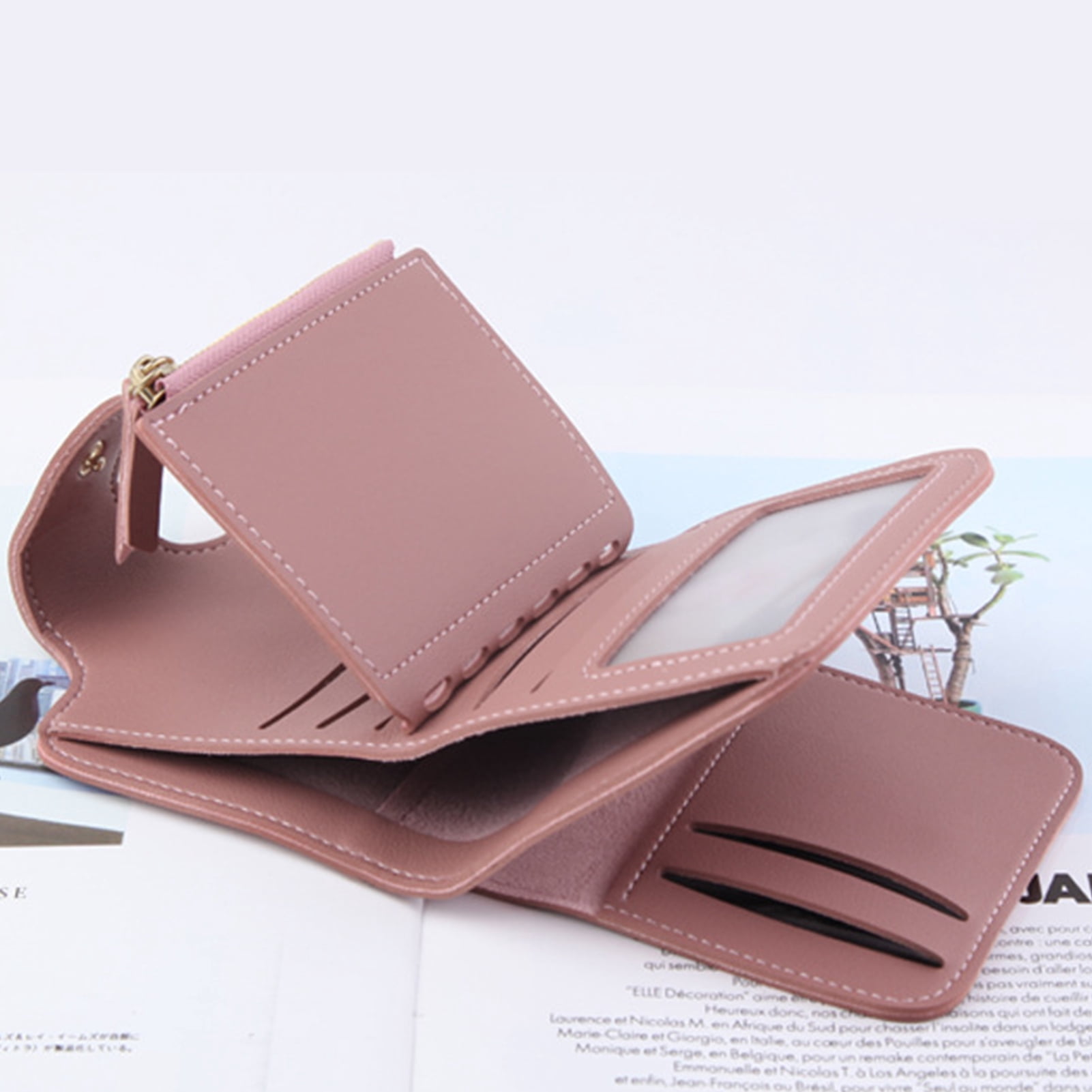 Women Wallet Large Leather Zip Around Card Holder Organizer Ladies Clutch? AG Wallets Women Double Zipper Peacock Blue RFID Wallet  main image 4
