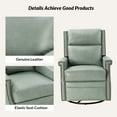 thumbnail image 5 of Genuine Leather Swivel Rocker Recliner Wingback Transitional Set of 2 Sage, 5 of 6